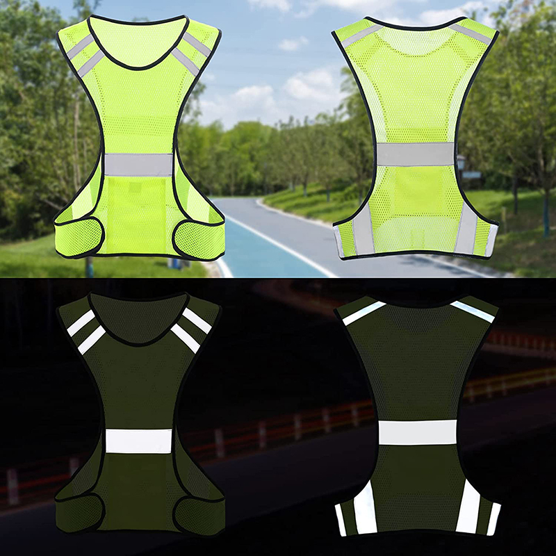 Running Gear Reflective - سترة أمان عاكسة من الشبك الفلوري،